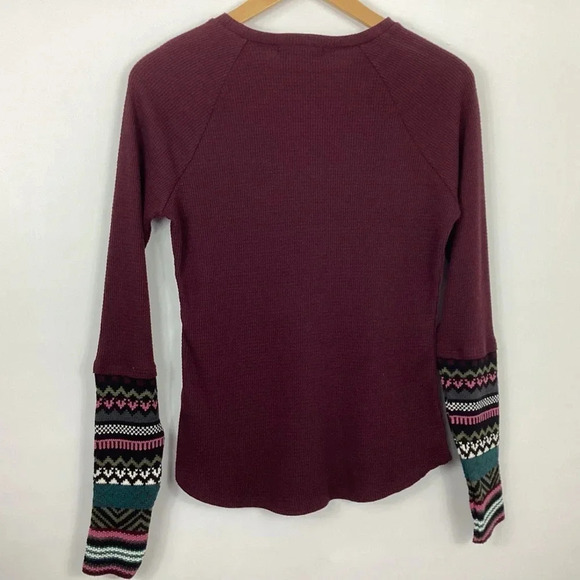 Beachlunchlounge Maroon Trace Waffle Knit Top Size XS NWT - Picture 3 of 6